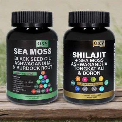 Dynamic Vitality Boost Duo: Sea Moss & Shilajit